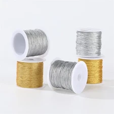 5 Rolls 1mm Polyester Metallic Braided Cord Craft Beading Jewelry Threads String