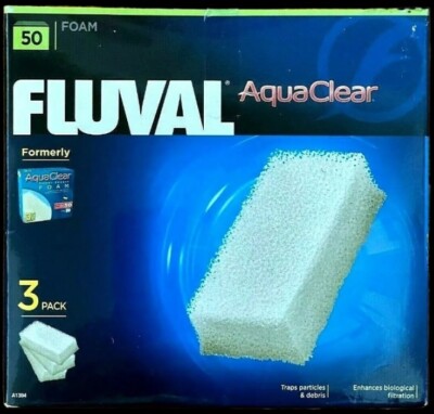 FLUVAL 50/200 AQUACLEAR A1394 3pk FOAM FILTER INSERT SPONGE MAINTENANCE GENUINE