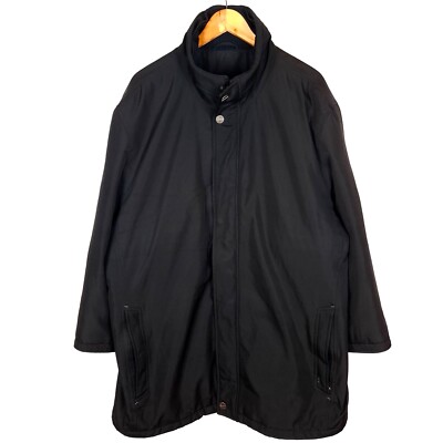 DIGEL Men Overcoat Size ~2XL EU54 UK44 High Neck Black Polyester Insulated