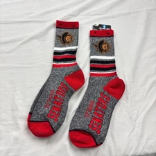 NEW For Bare Feet Men's L Crew Sock 2 Pair Ottawa Senators Hockey Marble Grey