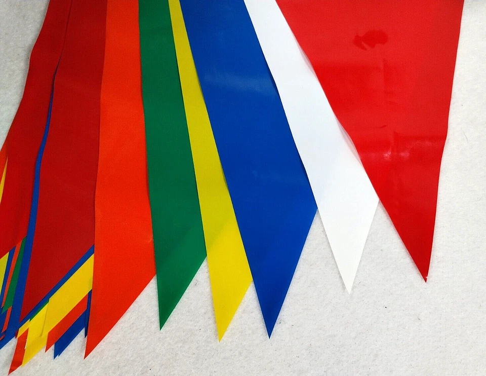 100 Feet Multi Color Pennant With 48 Triangles 18" x 11" Alternating 6 Colors - Image 2 of 4
