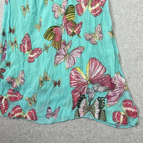 Filo Y2K Dress Womens L Butterfly Blue Midi Halter Fairy Core Hippie Gypsy Boho - Picture 3 of 13
