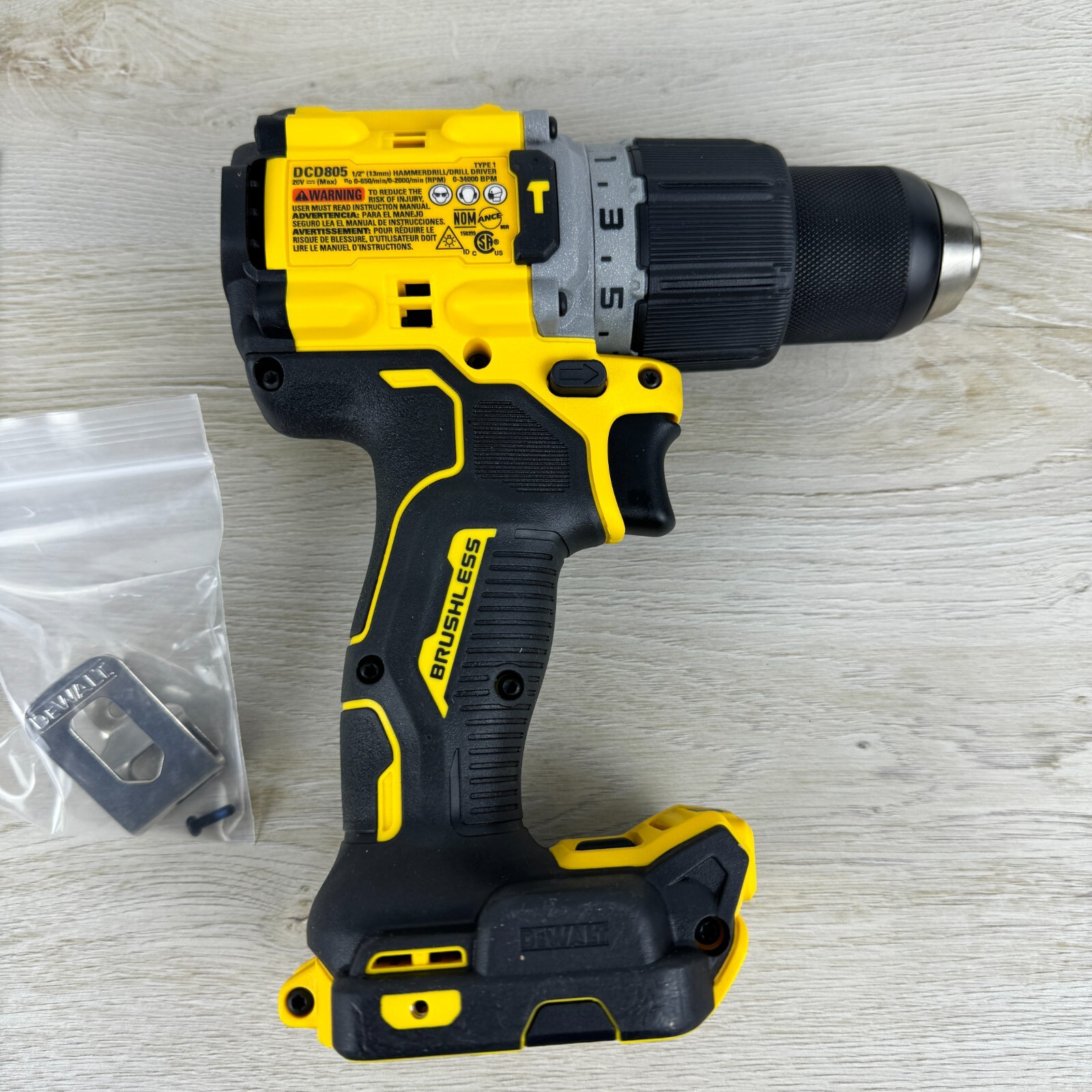 DEWALT DCD805 20V 20 Volt MAX XR Brushless 1/2" Hammer Drill Driver NEW