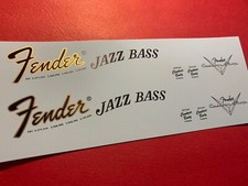Fender Jazz Bass Gold Metallic Waterslide Headstock Decal 2 per listing JB '68