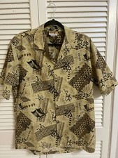 Winnie Fashion Hawaiian Shirt Size Large Made In Hawaii Printed Fabric