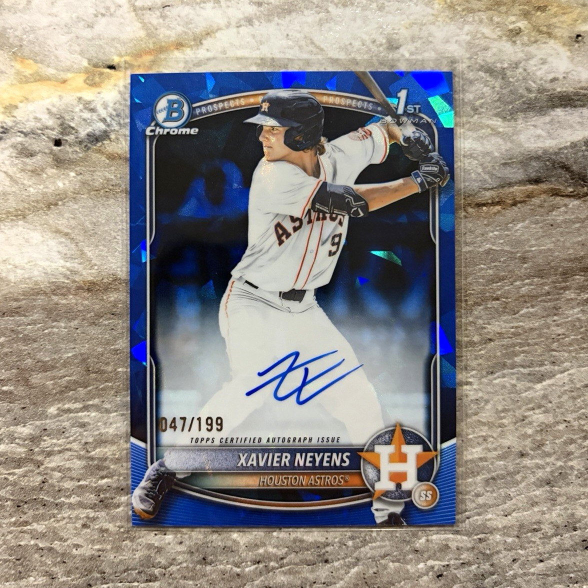 2025 Bowman Chrome Draft Sapphire Xavier Neyens Auto 1st /199 Astros