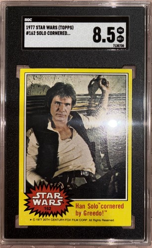 1977 Topps Star Wars #162 Han Solo cornered by Greedo! — SGC 8.5