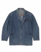 POP 84 Mens Denim 2 Button Blazer Jacket UK 40 Large Blue DJ09