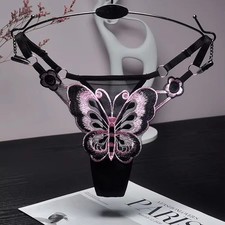 Sexy Lace Thong Women Butterfly Low Waist Panties G strings Transparent Mesh...
