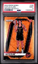 2024 Panini Prizm WNBA Caitlin Clark #145 Orange Velocity Prizm RC PSA 9 MINT