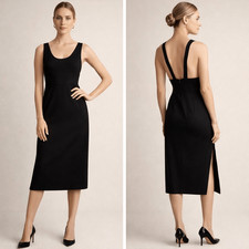 NWOT Milly Veronica Black MIDI Dress Size 6 $545
