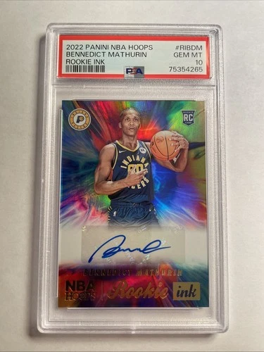 2022-23 Panini NBA Hoops Benedict Mathurin Rookie Ink Auto PSA 10 # RI-BDM Card