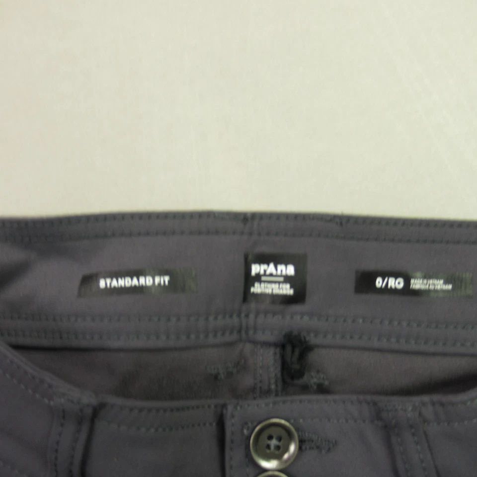 Prana Pants Womens 0 Cargo Pockets Straight Leg Casual Outdoors Gray - Image 3 of 4