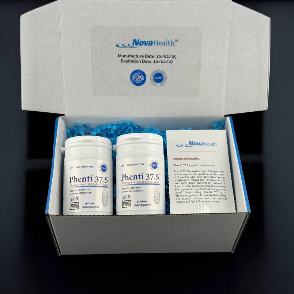 Phenti 37.5, supresor del apetito, píldoras de dieta para bajar de peso - quemador de grasa Foto 2 de 4
