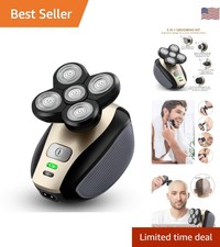 Rechargeable Waterproof Bald Shaver - 5D Floating Heads, Mess-Free Hair Capture