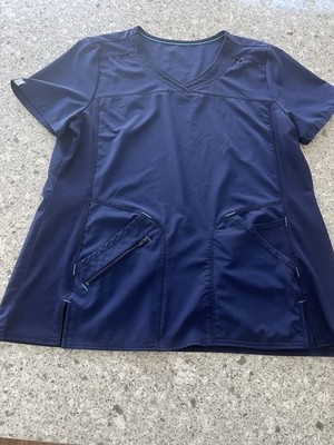 Women s Scrubstar Scrub Top  L  Indigo Blue Polyester Spandex