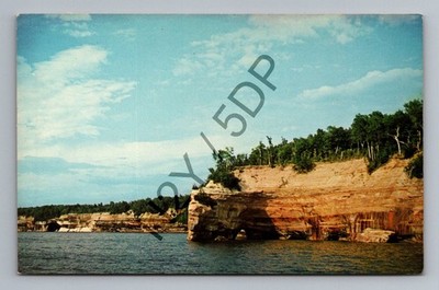 Lover's Leap Pictured Rocks National Lakeshore Park MI Postcard Avery Color