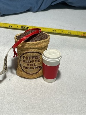 Hallmark Coffee Keeps Me Well Grounded Ornament /w Tag