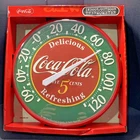 Vintage 1998 Coca-Cola Indoor Outdoor "Delicious Refreshing" Thermometer.
