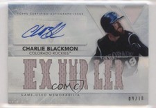 2015 Topps Triple Threads Relics 9/18 Charlie Blackmon #TTAR-CBN4 Auto 0ty6