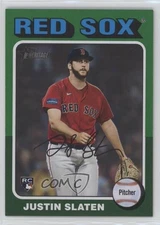 2024 Topps Heritage High Number SP Green Border Justin Slaten #721 Rookie RC