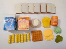 Vintage Fisher Price Fun with Food Mixed Lot Milk Bread Waffle Orange Juice More