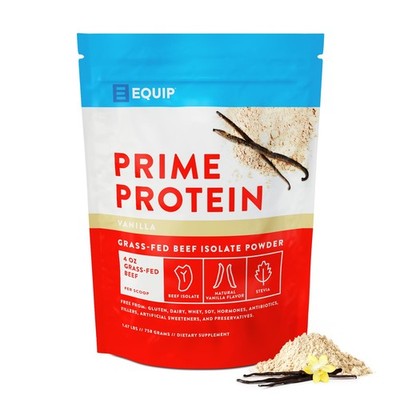 Equip Foods Prime Protein Powder Clean Grass Fed Beef Protein 30Servings Vanilla