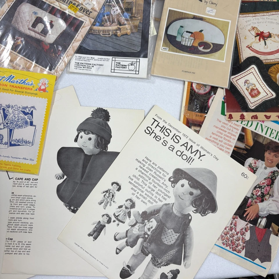 Lote de 25+ apliques bordados de costura artesanal vintage edredón punto de cruz muñeca Foto 4 de 4