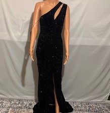 Women's Formal Sequin Prom Dress One Shoulder Split Mermaid Long Party Gown New