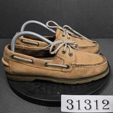Sperry Top-Sider Shoes Mens Sz 7.5 Brown Leather Boat Deck Moc Toe Casual 2-Eye