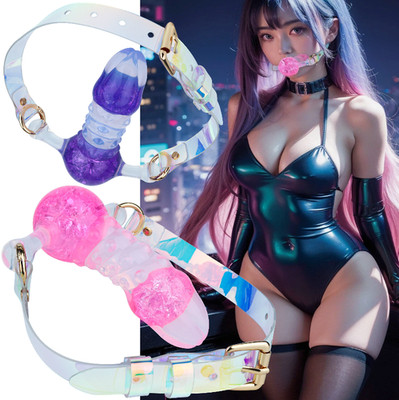 Fantasy Silicone Ball Gag Slave BDSM Mouth Gags Harness Submissive Bondage