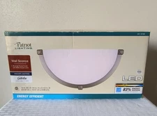 Indoor Patriot Lighting Wall Sconce Brushed Nickel Finish W/ Acrylic Lens