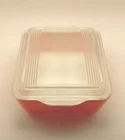 Vintage PYREX Flamingo Pink 503 Set of Refrigerator Dish With Lid