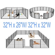 SQIREP 32''H Heavy Duty Dog Playpen Outdoor Puppy Pen Pet Fence Cage with Doors