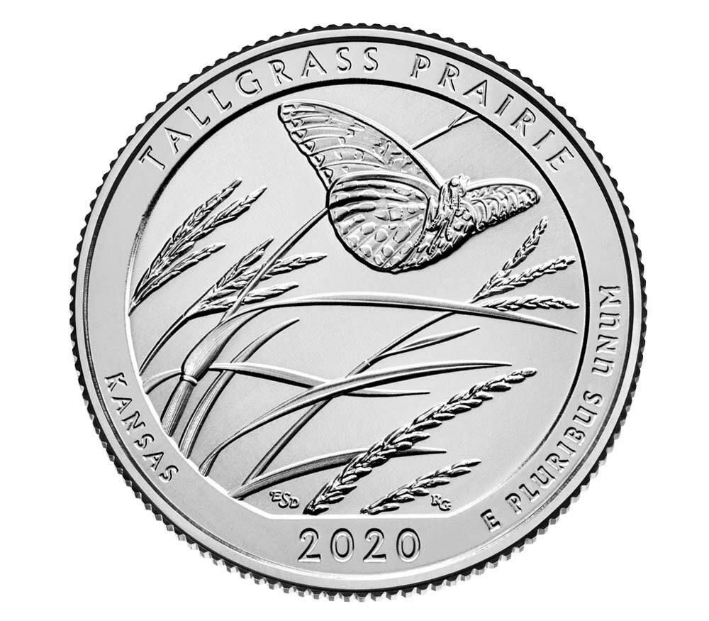 🇺🇸 New US Quarter coin 25 cents, Tallgrass Prairie