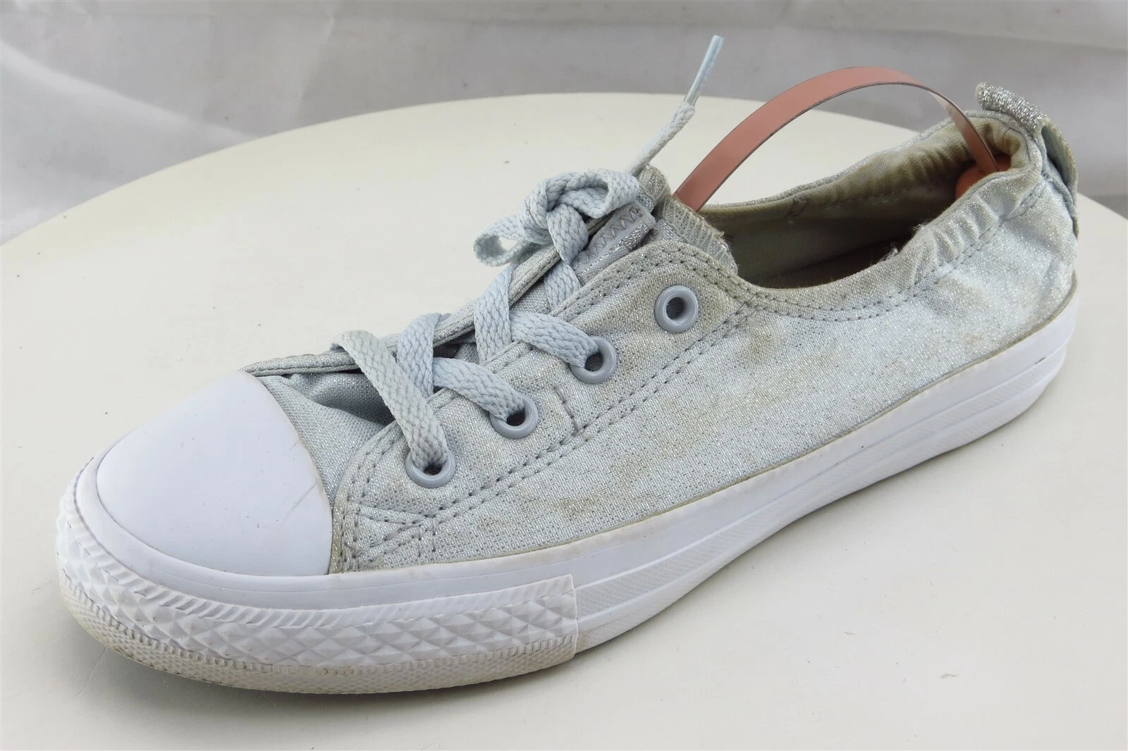 Scarpe da ragazza grigie Converse all Star taglia 4 M tessuto top basso