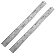 Metal Ruler, 12 Inch Ruler and Metal Rule 30 Centimeters and Inch Ruler Steel Ru