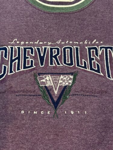 Vintage Jerzees Super Sweats Sweater Chevrolet American Heritage Purple Mens 2XL - Picture 2 of 10
