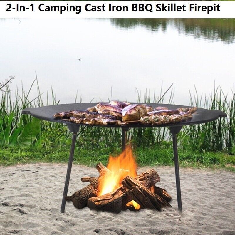 Cast Iron Kings Campfire Bbq Plate Gardeco Swivelling Cast Iron