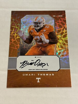2024 ONIT TENNESSEE VOLUNTEERS OMARI THOMAS 116/200 ON CARD ROOKIE AUTO SP