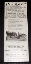 1904 OLD MAGAZINE PRINT AD, PACKARD MODEL "N" TOURING CARS, MORE MOTOR POWER!
