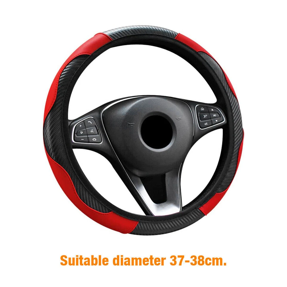 Cubierta de volante de coche para Hyundai 15" imitación cuero transpirable antideslizante envoltura Foto 4 de 4