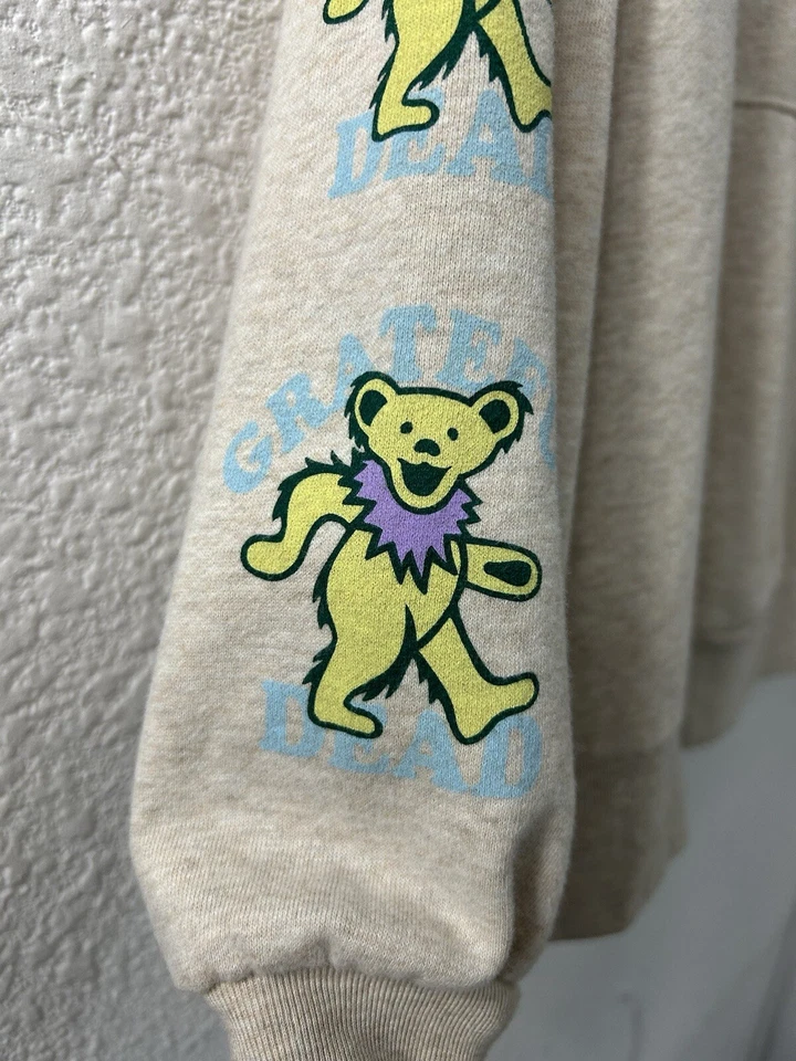 American Eagle Size S Oversized Beige Grateful Dead Graphic Big Hug Hoodie Comfy - Image 3 of 4
