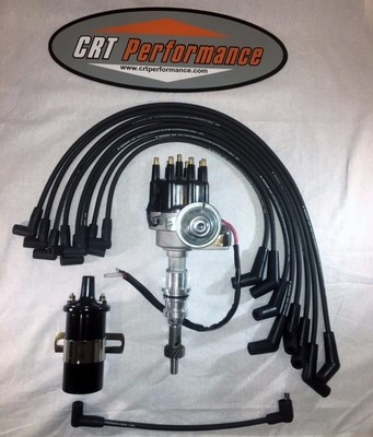 Small Block Ford 289-302 HEI Distributor + Chrome Coil + Plug Wires - Blue, TSP