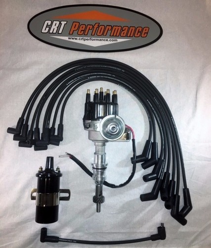 Small Block Ford 289-302 HEI Distributor + Chrome Coil + Plug Wires - Blue, TSP