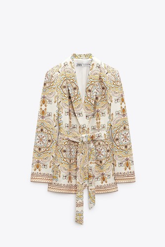 JUEGO BLAZER + PANTALÓN ZARA MUJER SS23 ESTAMPADO MEZCLA LINO 7590/016- 3403/015 - Imagen 5 de 8