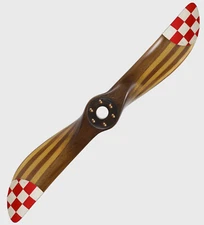 Propeller Laminated Mahogany Wood 31" Red Checkered Tips Airplane Aviation Decor
