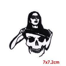 girl breast skull funny W2.6" X H2.7" Embroidered Iron On Patch 3730