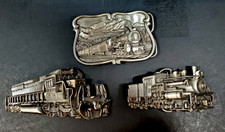 Vintage Lot Of 3 1980s Railroad Train Belt Buckles Never Used