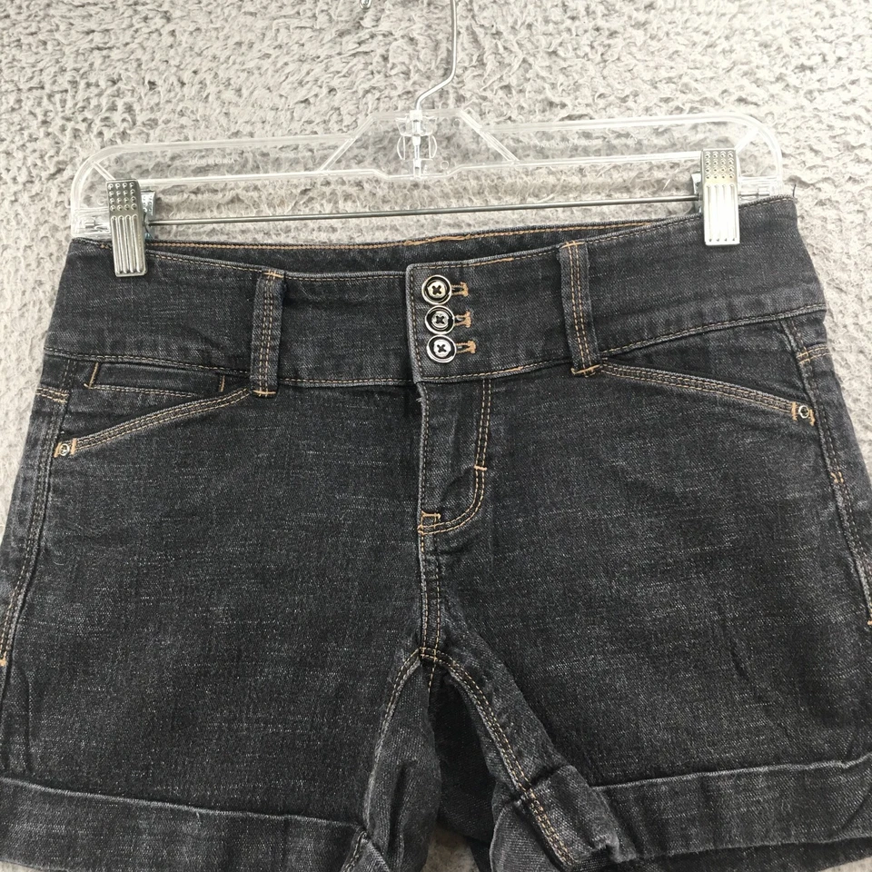 Calça curta feminina White House Black Market 0 preta mistura de algodão com zíper botão mosca - Imagem 2 de 4